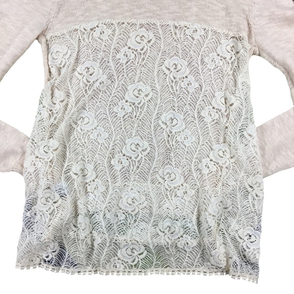 Poof! Front knit Rose Lace Back Sweater - Picture 3 of 4